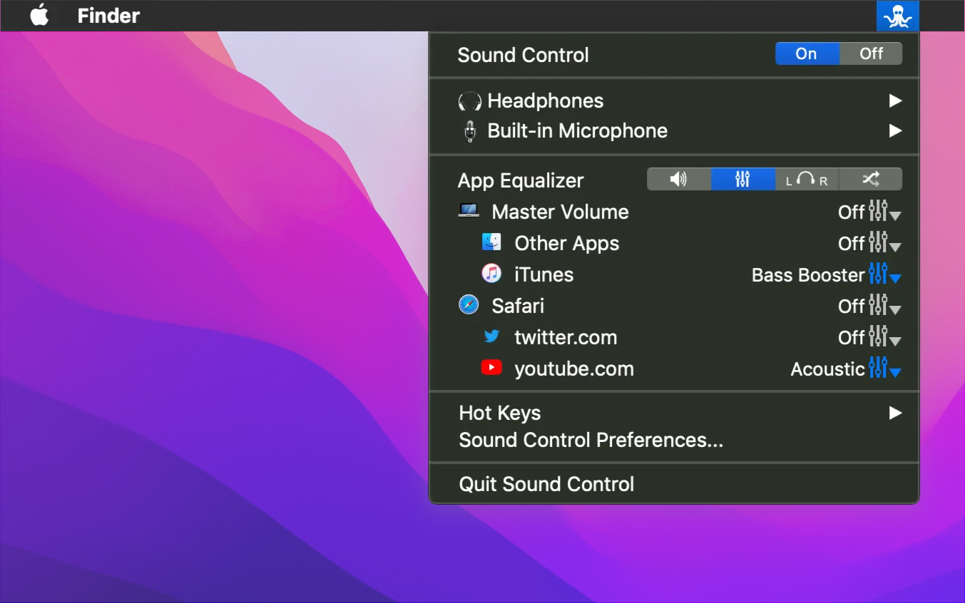 Sound Control for Mac v2.6.4(mac应用音量控制软件)