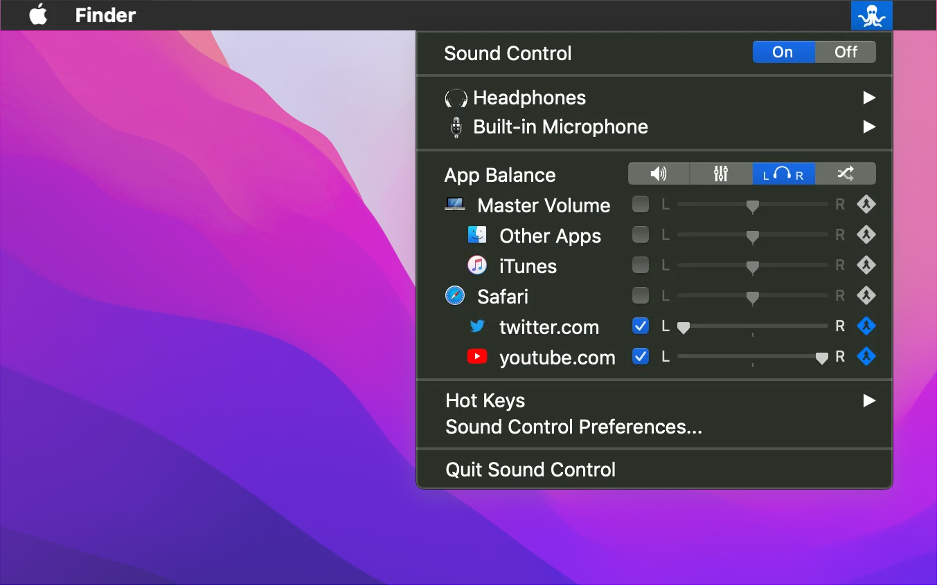 Sound Control for Mac v2.6.4(mac应用音量控制软件)